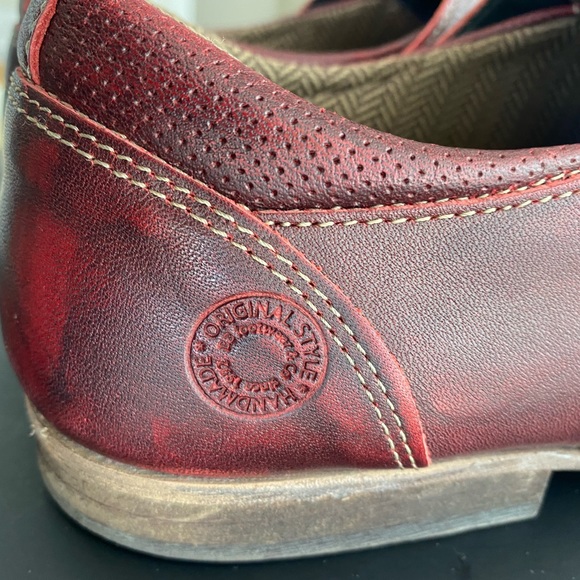Steve Madden SCAFELL Red Burgandy Hand Crafted Limited Edition Mens Oxford Sz 10 - Picture 6 of 14